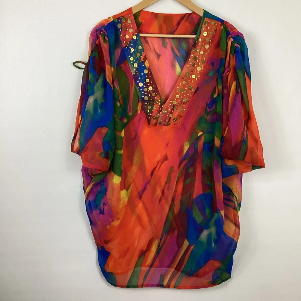 Natori Bengal Multi Swim Coverup Size XS/S